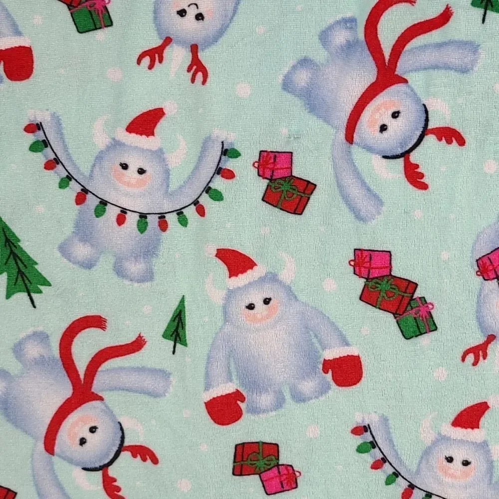 Justice Yeti Christmas Nightgown Girls 12 Plush Holiday Sleep Gown Cozy Pajamas
